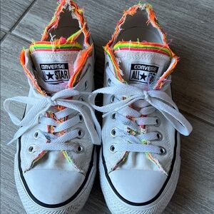 Converse All Star White with Neon Highlights